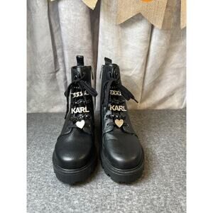 Karl Lagerfeld Paris Women's Everyday Cold Weather Mela Combat Boot 8 M